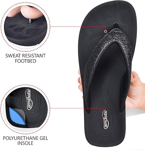 Miniatura 4 de AEROTHOTIC Women's Comfortable Arch Support Summer Orthotic Flip Flops Sandals