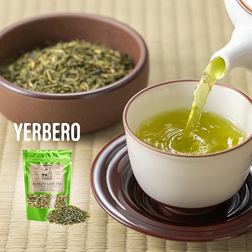 Miniatura 2 de Yerbero - Té de hierbas sueltas de alfalfa, 3.5 oz (100 gr) | Medicago Sativa | Te de Alfalfa | Bolsa resellable de pie hecha por Nature100% té