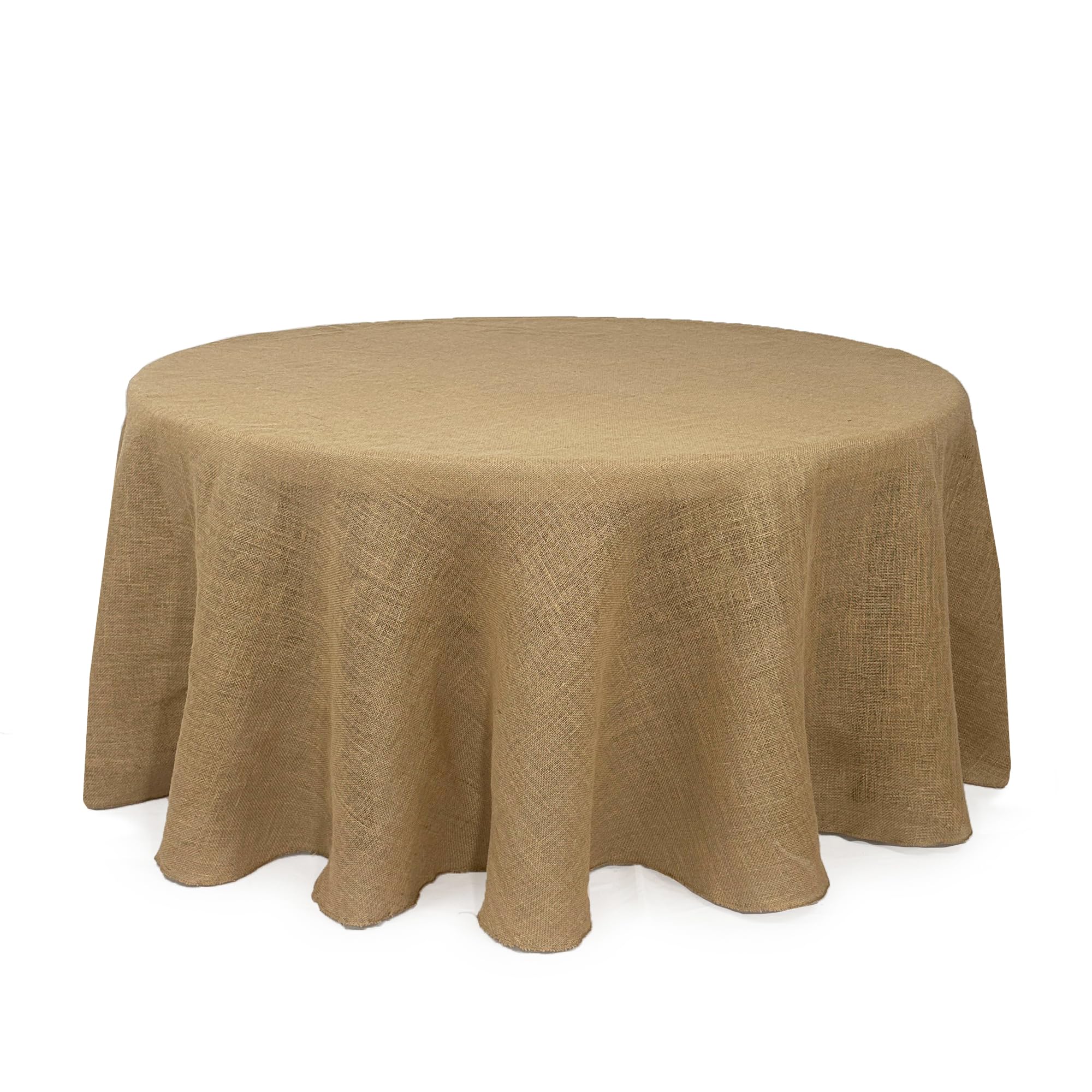 Your Chair Covers - 108 Inch Round Rustic Jute Natural Burlap Tablecloth for Wedding Party Kitchen Home