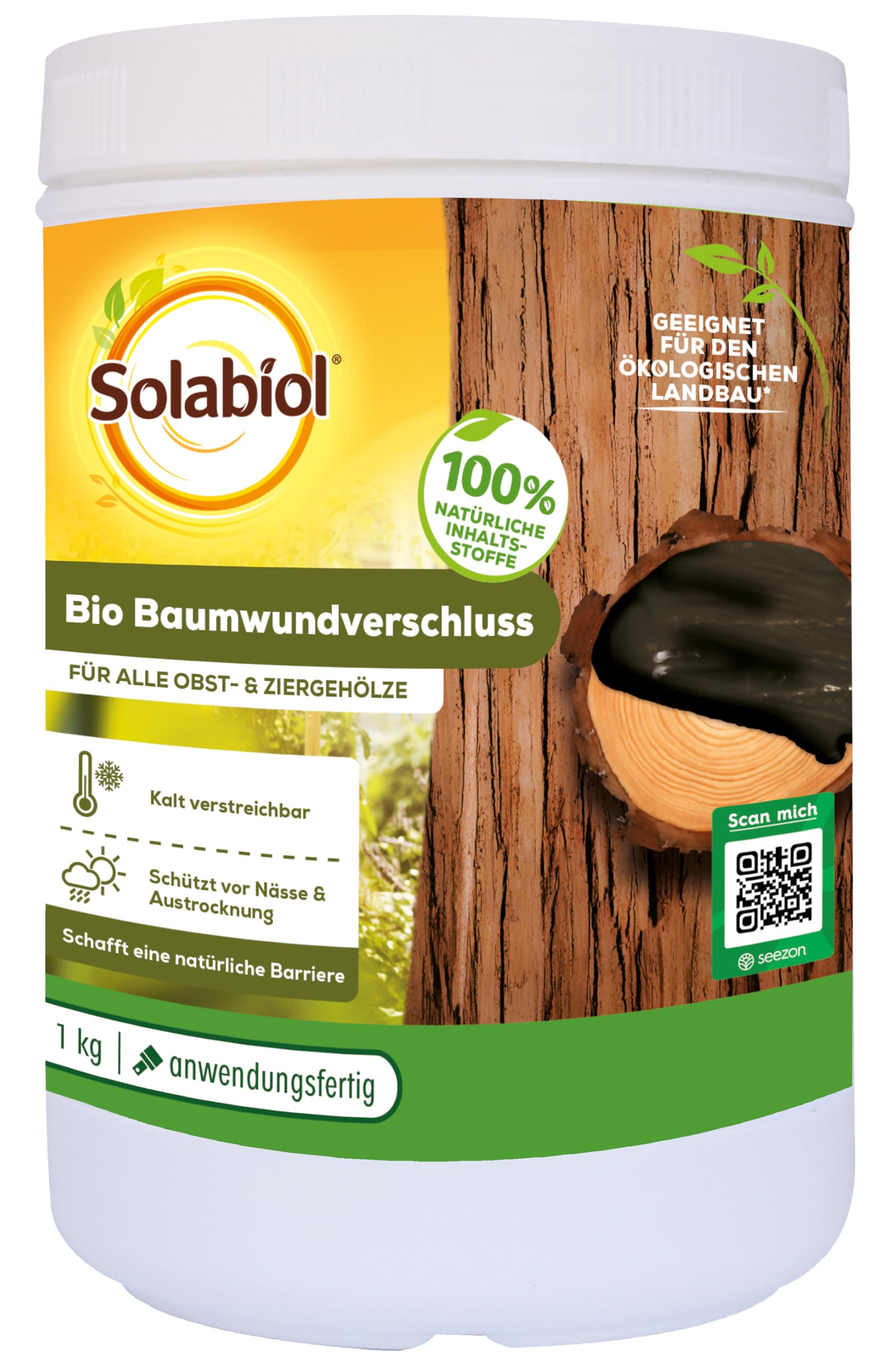 PROTECT HOME Solabiol Bio Baumwachs Wundverschluss für Bäume, 1 kg Dose