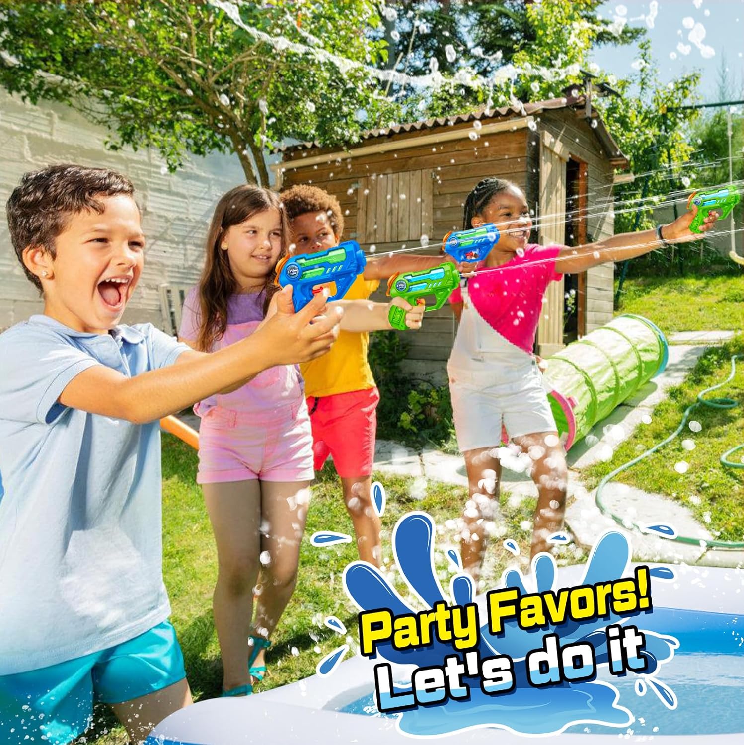 Water Pistols Set of 12 Children's Water Pistols for Long Range Water Spray Gun Spray Gun Small Mini Water Gun for Children, Party, Summer, Outdoor Pool