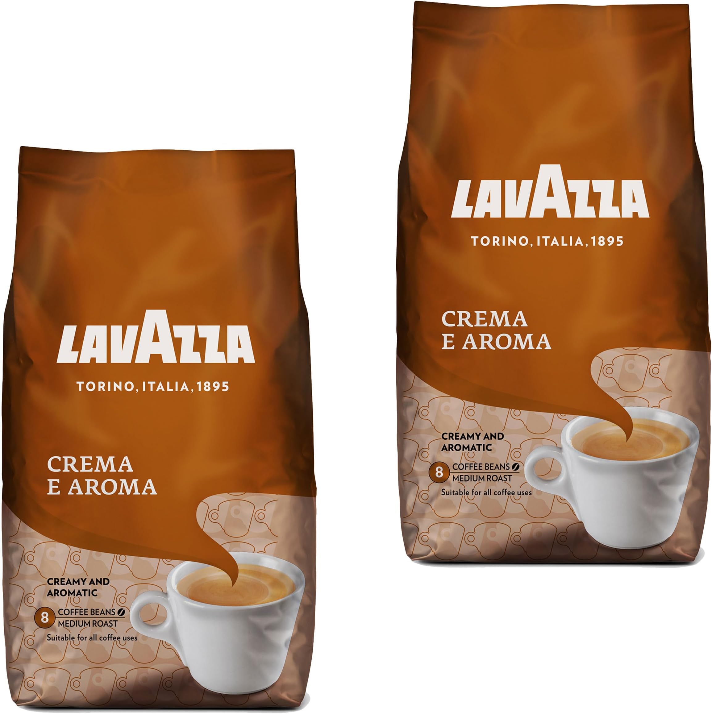 LavazzaCrema E Aroma Coffee Beans, Pack of 2, 2 x 1000g