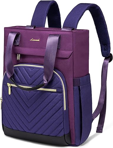 LOVEVOOK Mochila para laptop para mujer, bolsa de trabajo para computadora portátil, mochila para profesores y enfermeras, Púrpura, azul, púrpura,