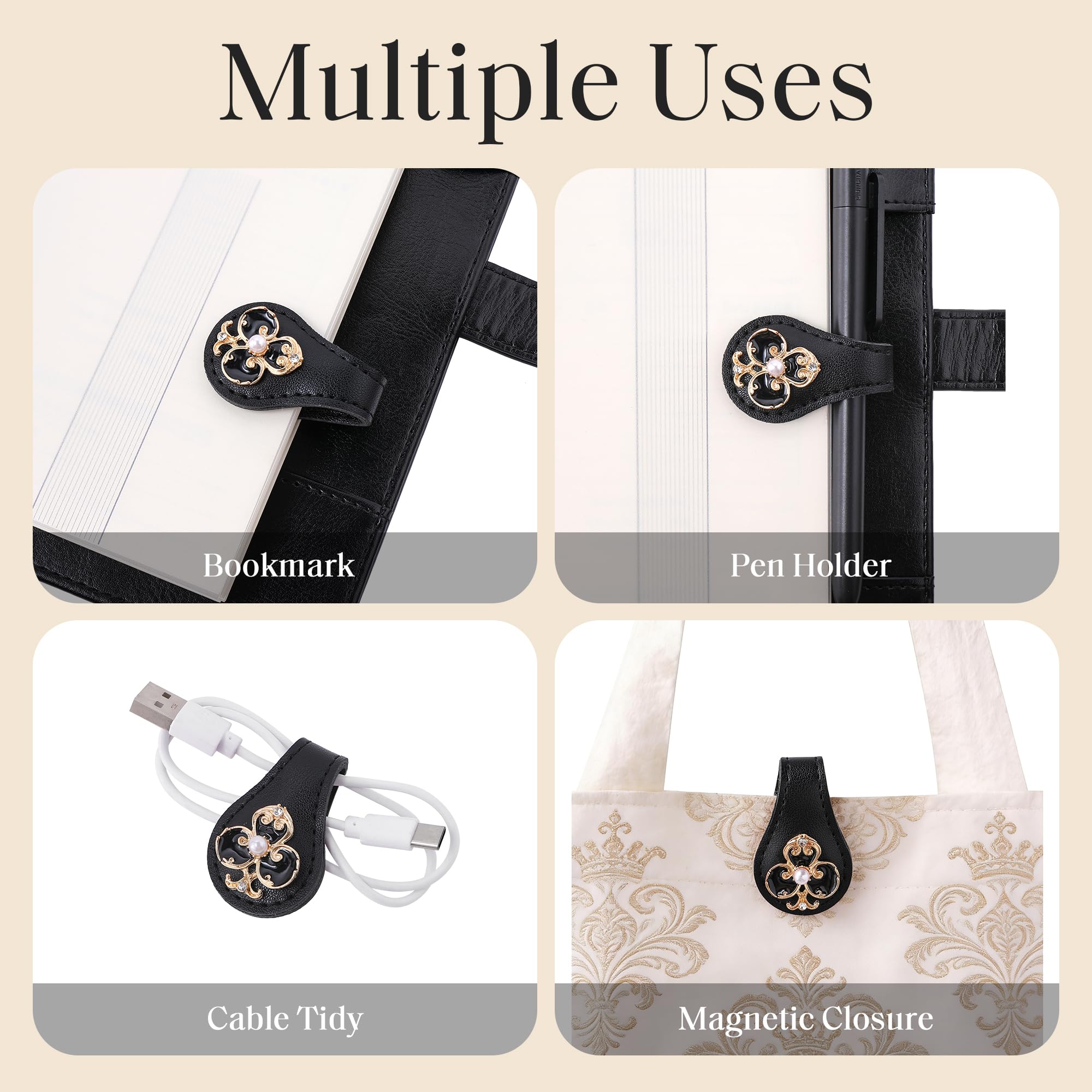 Clip magnetica per diari, design poker, clip decorative per riviste, agende, regali unici per ufficio e libri per gli amanti dei libri, nero e rosso