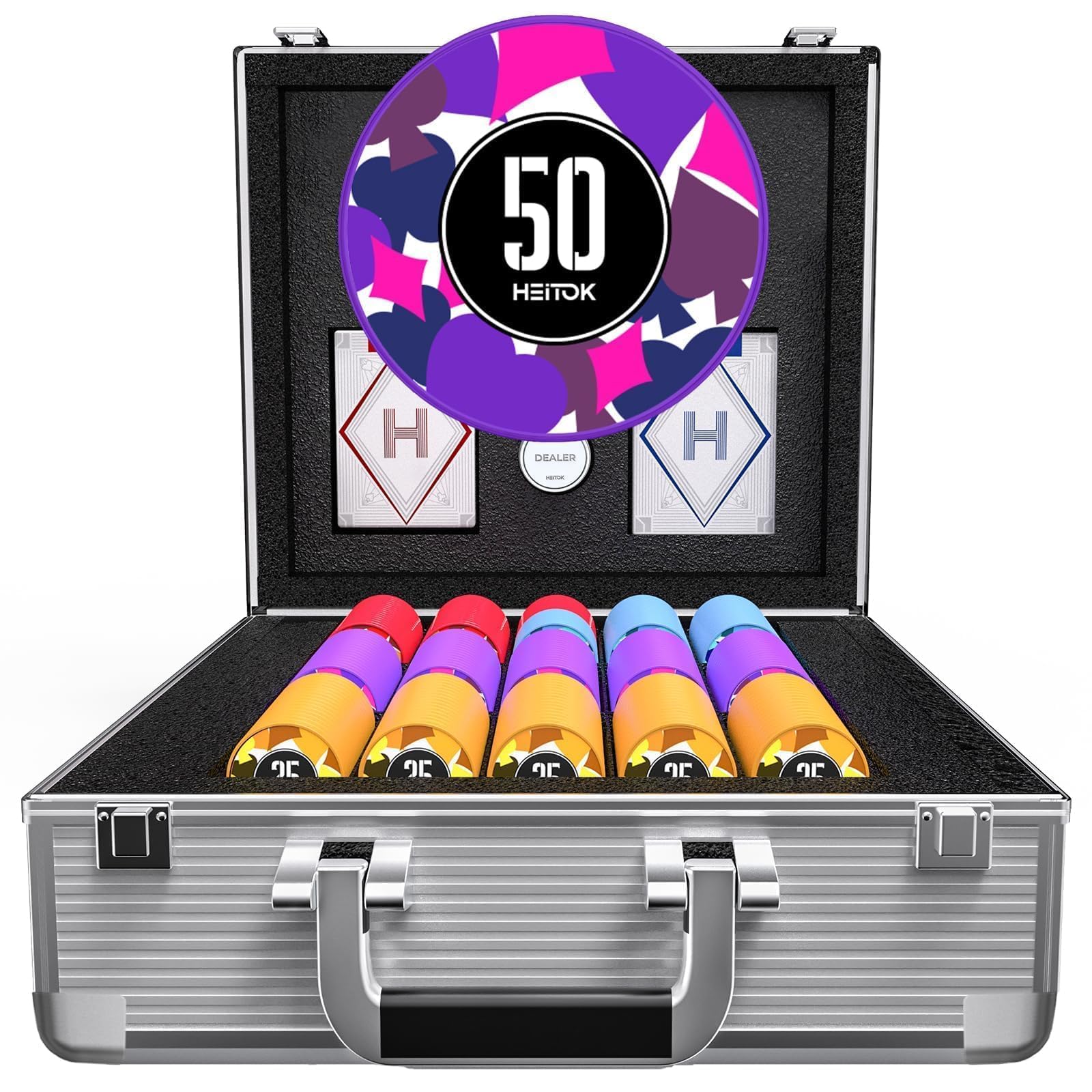 Amazon.com : HEITOK 600 Piece Poker Chip Set 11.5g Heavyweight ABS