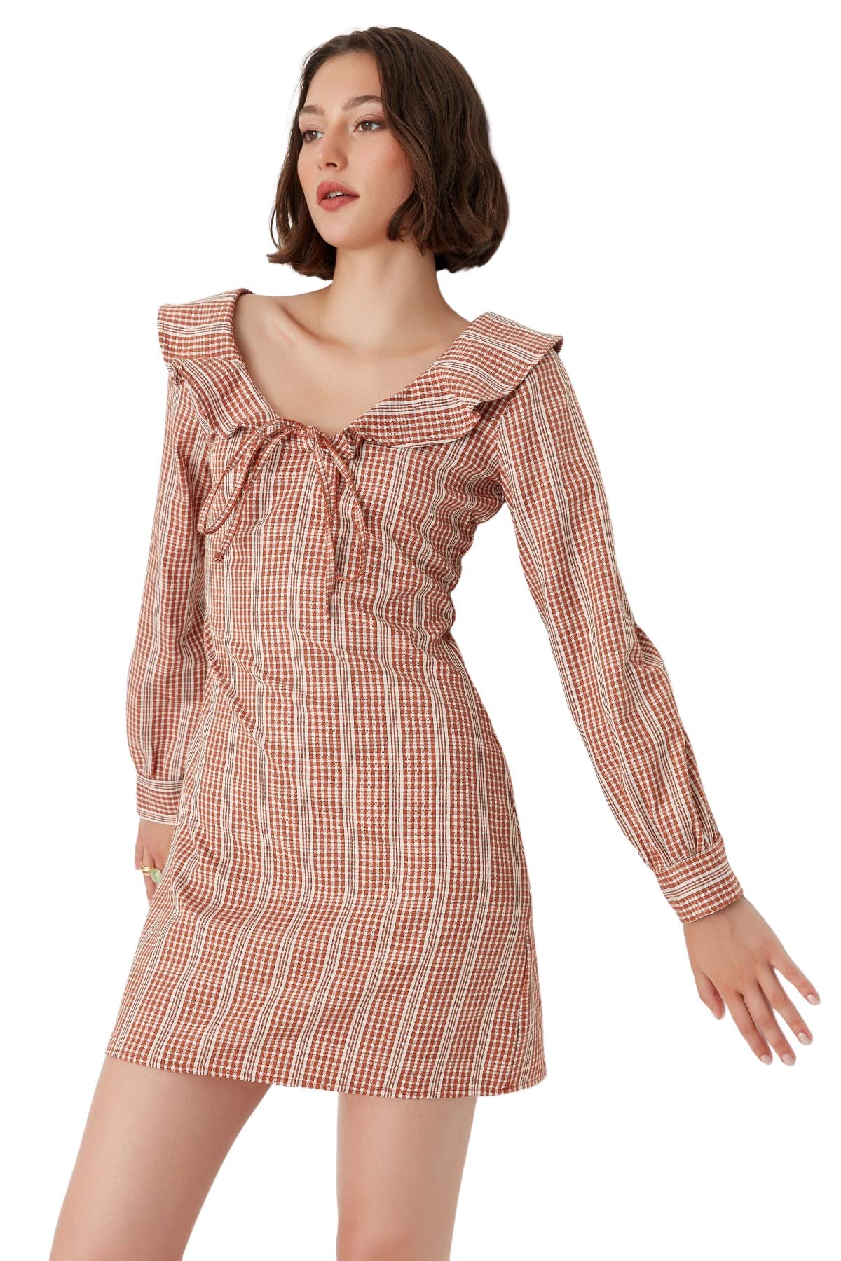 Trendyol Women Mini A-line Regular Woven Dress Orange