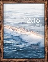 Fisnish 12x16 Brown Wood Picture Frame - Sturdy MDF Poster Frame for Wall Mount, Horizontal/Vertical Display, 1 Pack