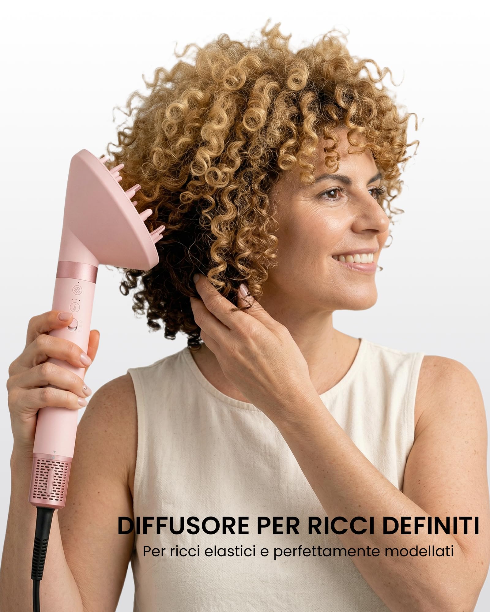 MESCOMB Air Styler 6 in 1, Asciugacapelli Ionico, Spazzola per Capelli | Arricciacapelli Automatico, Spazzola Lisciante e Volumizzante, Diffusore per Ricci, Asciugatura Rapida, Borsa da Viaggio