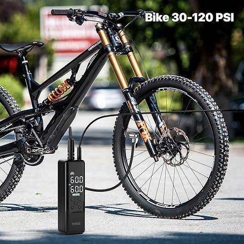 Miniatura 4 de Inflador de neumáticos 3 veces más rápido, compresor portátil pequeño Vaclife con medidor de presión de pantalla LCD, adecuado para inflables,