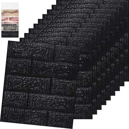 WADILE 20 piezas de papel tapiz de ladrillo 3D, paneles de pared de ladrillo 3D, autoadhesivos, espuma de polietileno impermeable, para dormitorio,