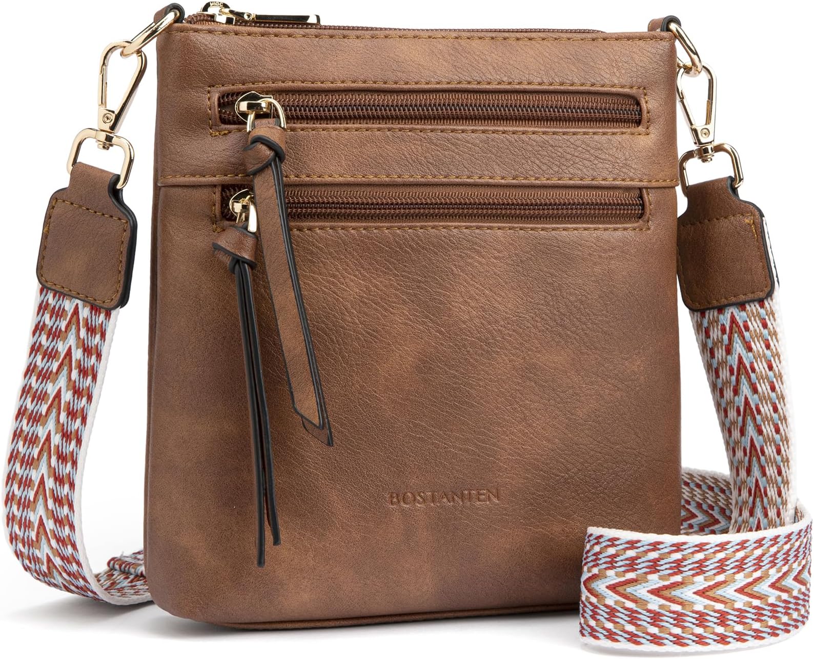 BostantenSmall Crossbody Phone Purses for Women Crossbody Bags Trendy Leather Shoulder Handbag with Card Slots