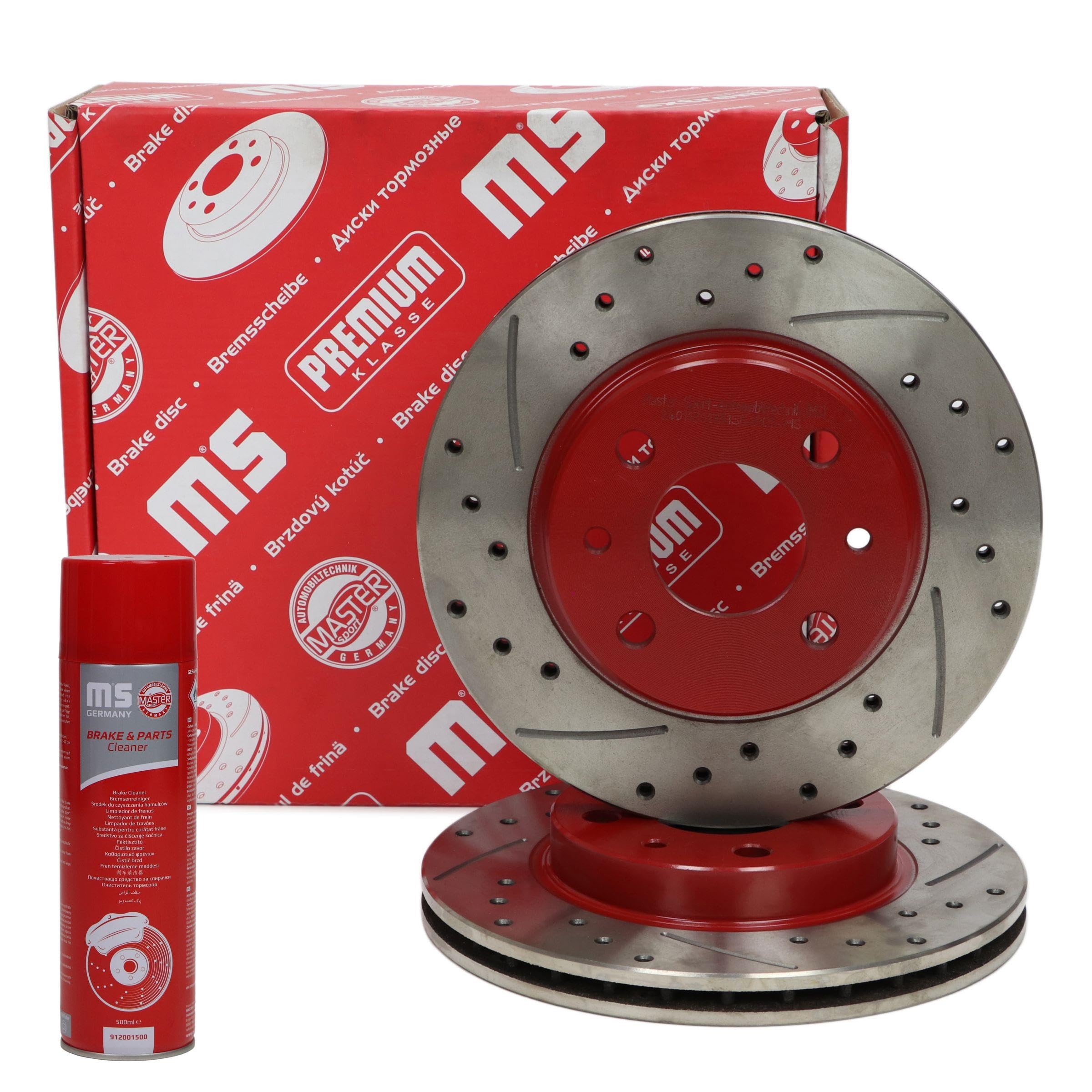 Master-Sport 24011301351SE-SET-MSP 2x Disques de frein avant + Nettoyant pour freins compatibles avec la LADA 110, 111, 112