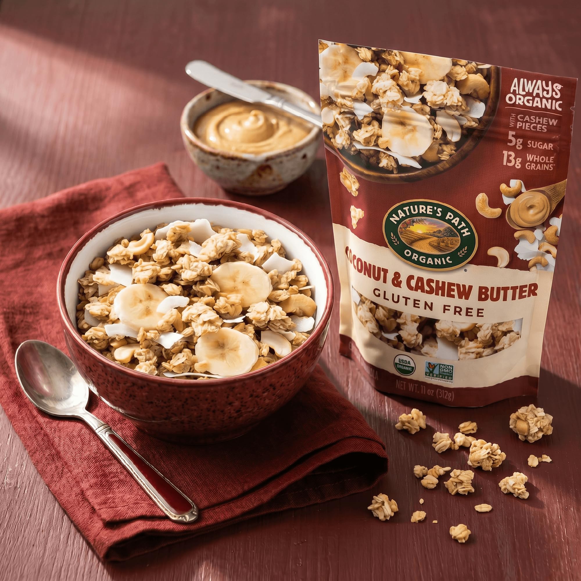 Nature's Path Organic Gluten Free Coconut and Cashew Butter Granola, 11 Ounce (Pack of 8), Non-GMO