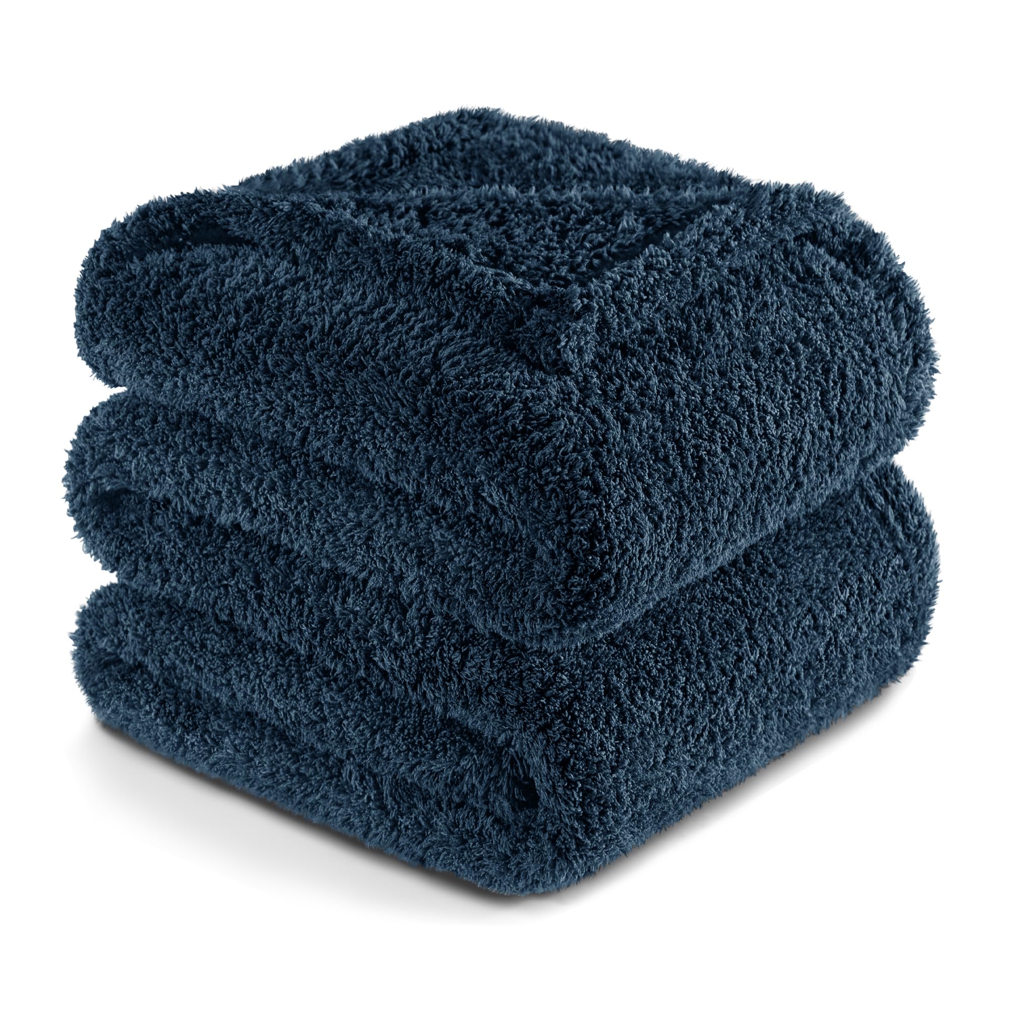 Exclusivo Mezcla Wool Blanket for Sofa, Soft, Lightweight and Fluffy Blanket for Bed, Suitable for Any Season, 150 x 200 cm, Navy Blue OEKO-TEX STANDARD 100