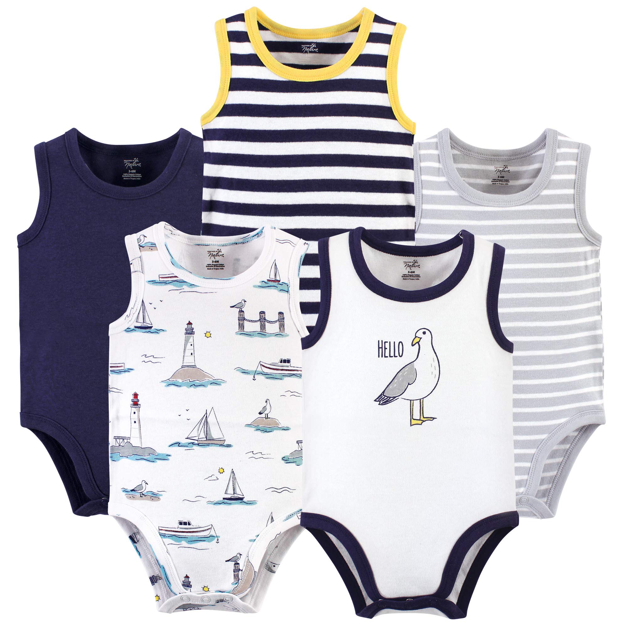 Touched by Nature Baby Unisex Body aus Bio-Baumwolle, Möwe, Kleinkind, T-Shirt-Set