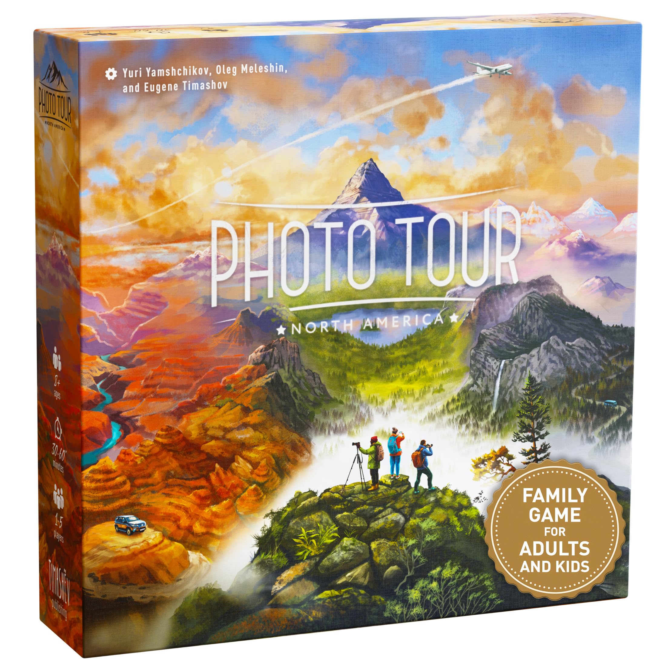 photo tour north america  family board game for kids and adults  travel strategy game  ages 8  easy to learn  15 players  fun for game night amp educational play