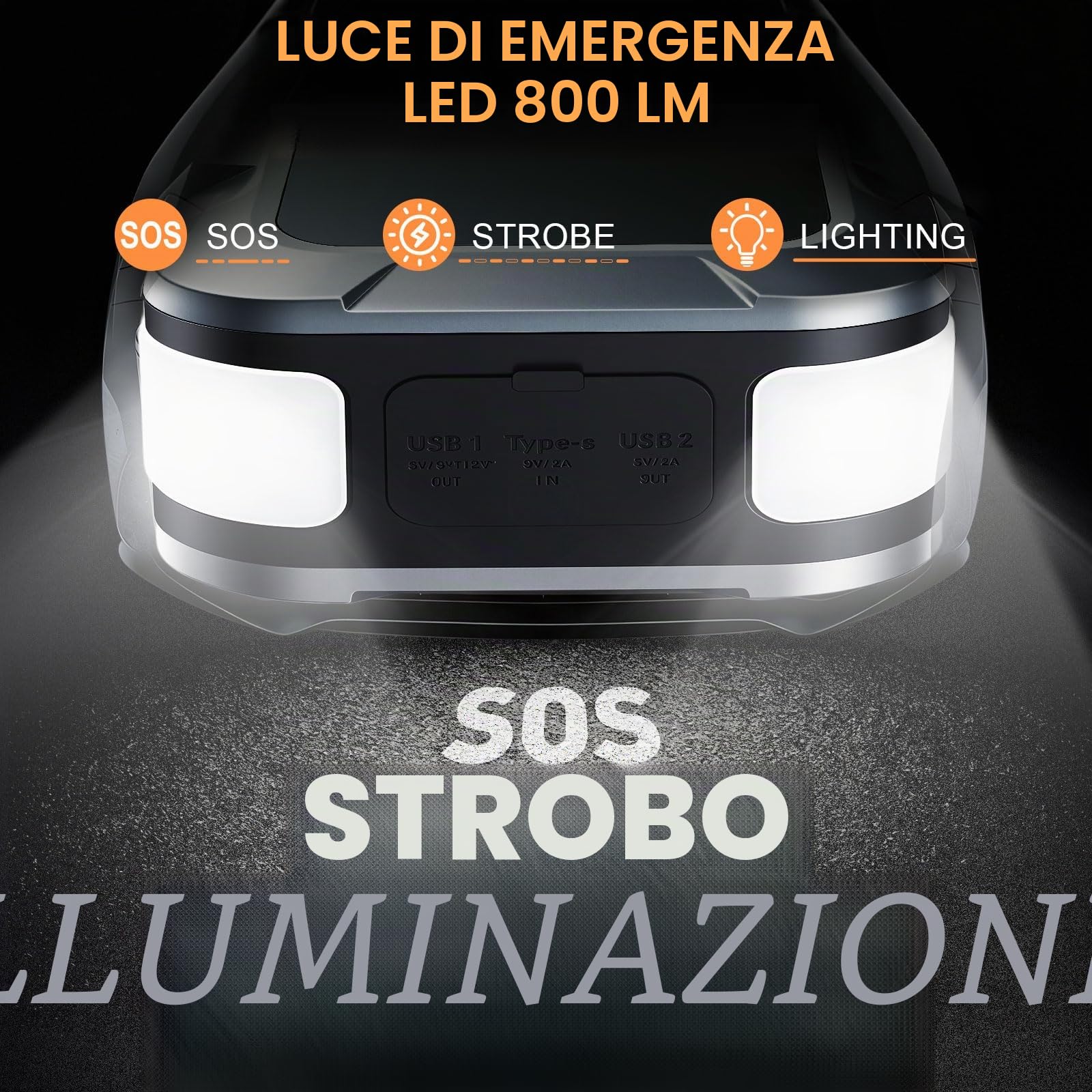 Avviatore Di Emergenza 9000a Potenziato, 22 Cilindri, Gonfiaggio Rapido In 90 Secondi, Con Illuminazione A Led, Chip Ai, 12v, Compressore D'Aria Da 150 Psi, Per Veicoli Diesel e Auto
