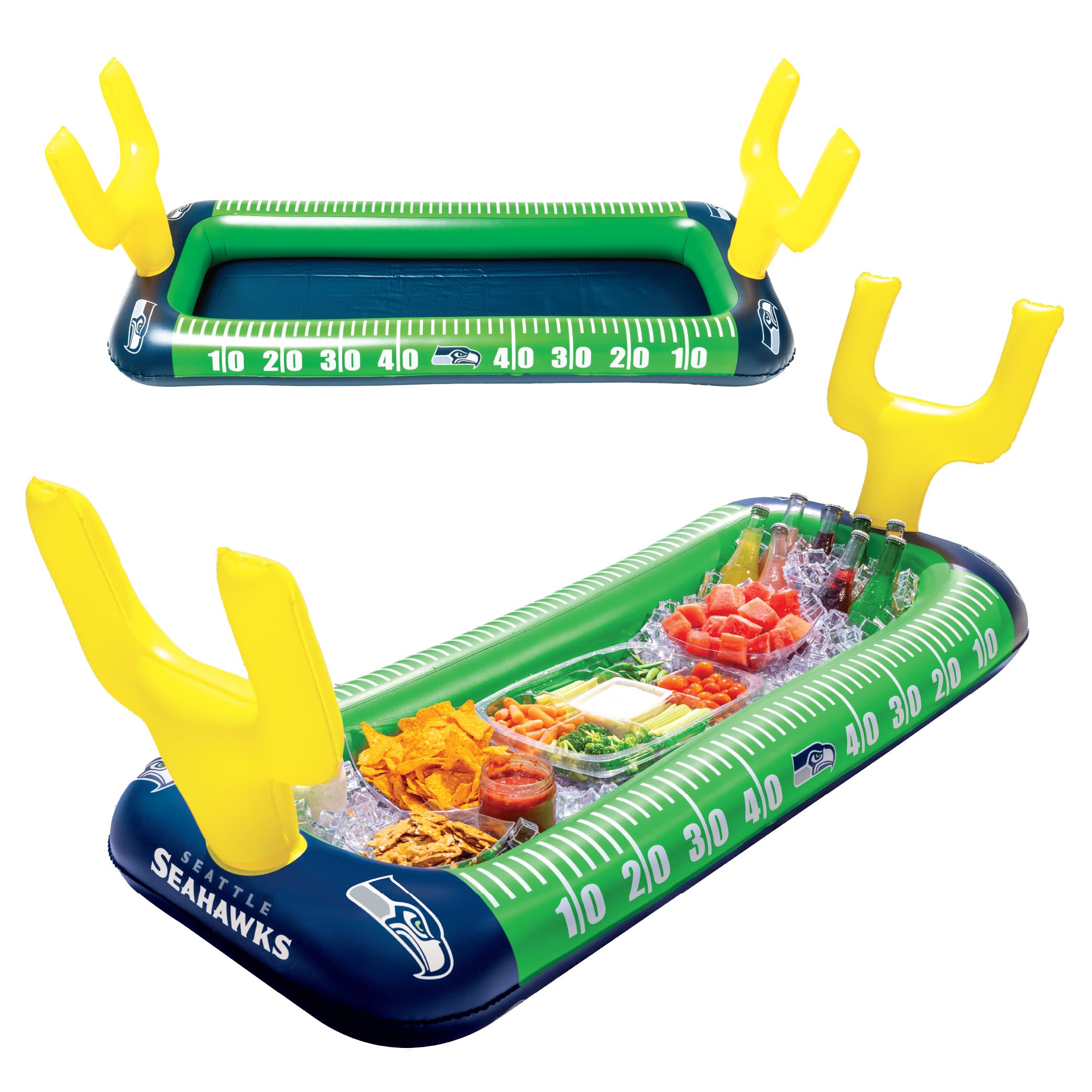 BigMouth NFL 4 ft Inflatable Food Cooler Buffet Officially Licensed NFL Fan Gear Ice Serving Pool Drink Bar for Tailgate Parties