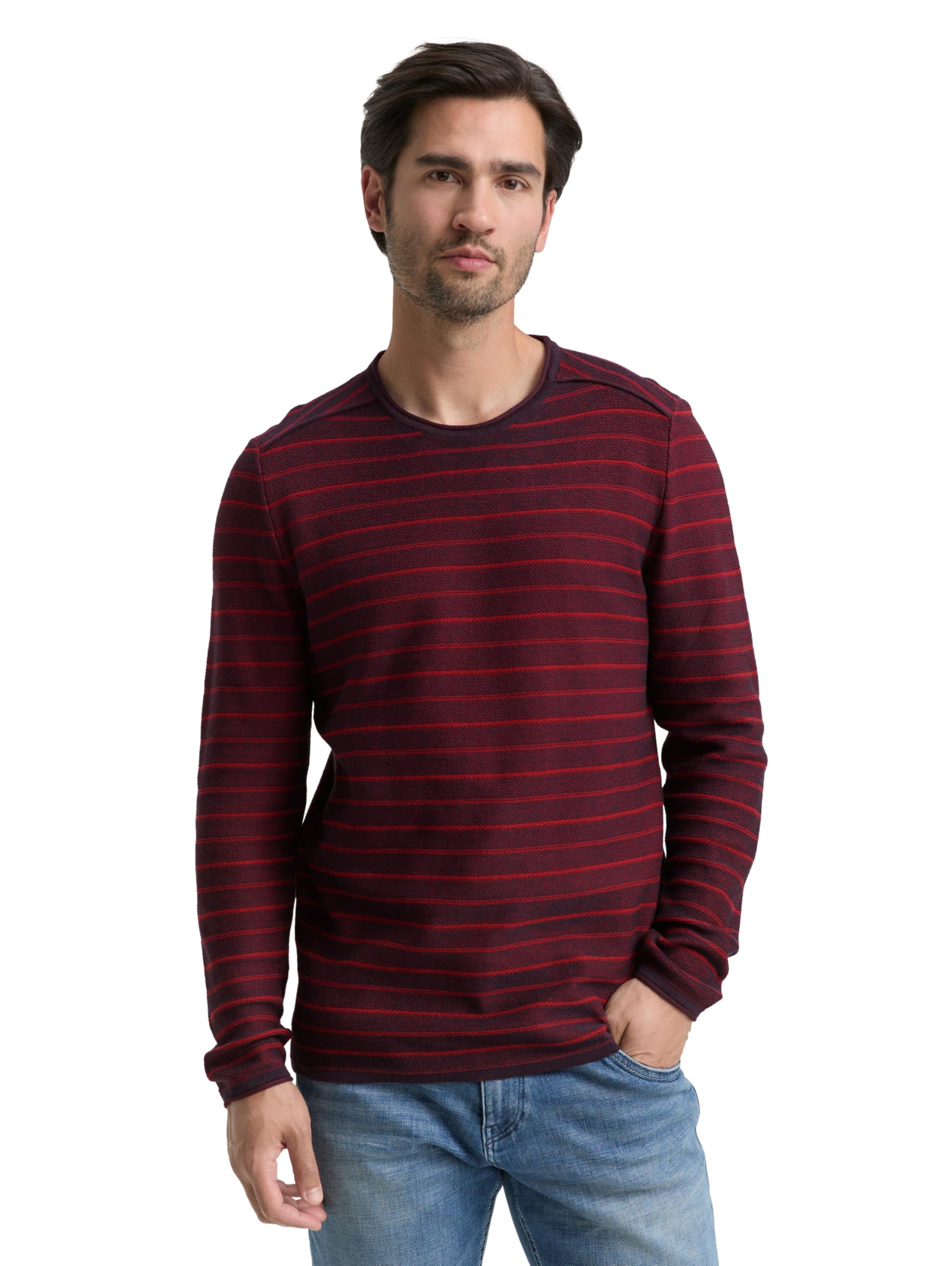 TOM TAILOR Herren Strickpullover mit Rundhalsausschnitt