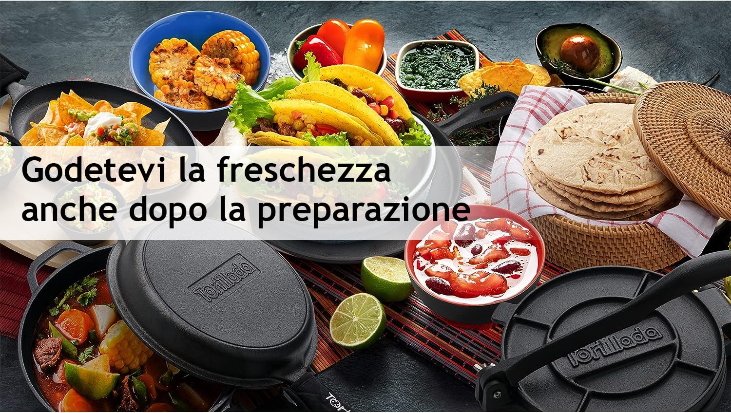 Tortillada - Scaldatortillas 26 cm Rattan – Cestino Pane Fatto a Mano per Tortillas, Wrap e Pane Piatto – Con Panno in Cotone, Mantiene il Cibo Caldo