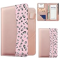 Vista 14 de Libretas para Camareras, de Cuero PU Rosa Lindo Libreta para Camarera con 1 Bolsillo con Cremallera para Dinero, Libreta para Servidores con 9 Za.
