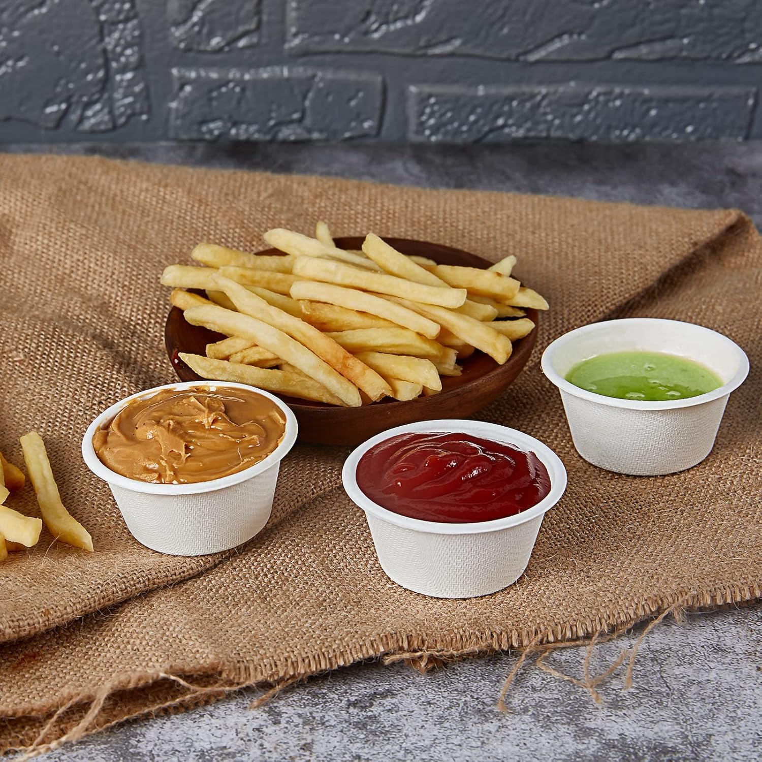 Vplus 1000 Pack 2 OZ Disposable Souffle Cups, 100% Compostable Portion Cups, Food Sample Cups Made From Bagasse Fibe, Perfect For Dips, Jams, Honey, Sauces, Nuts