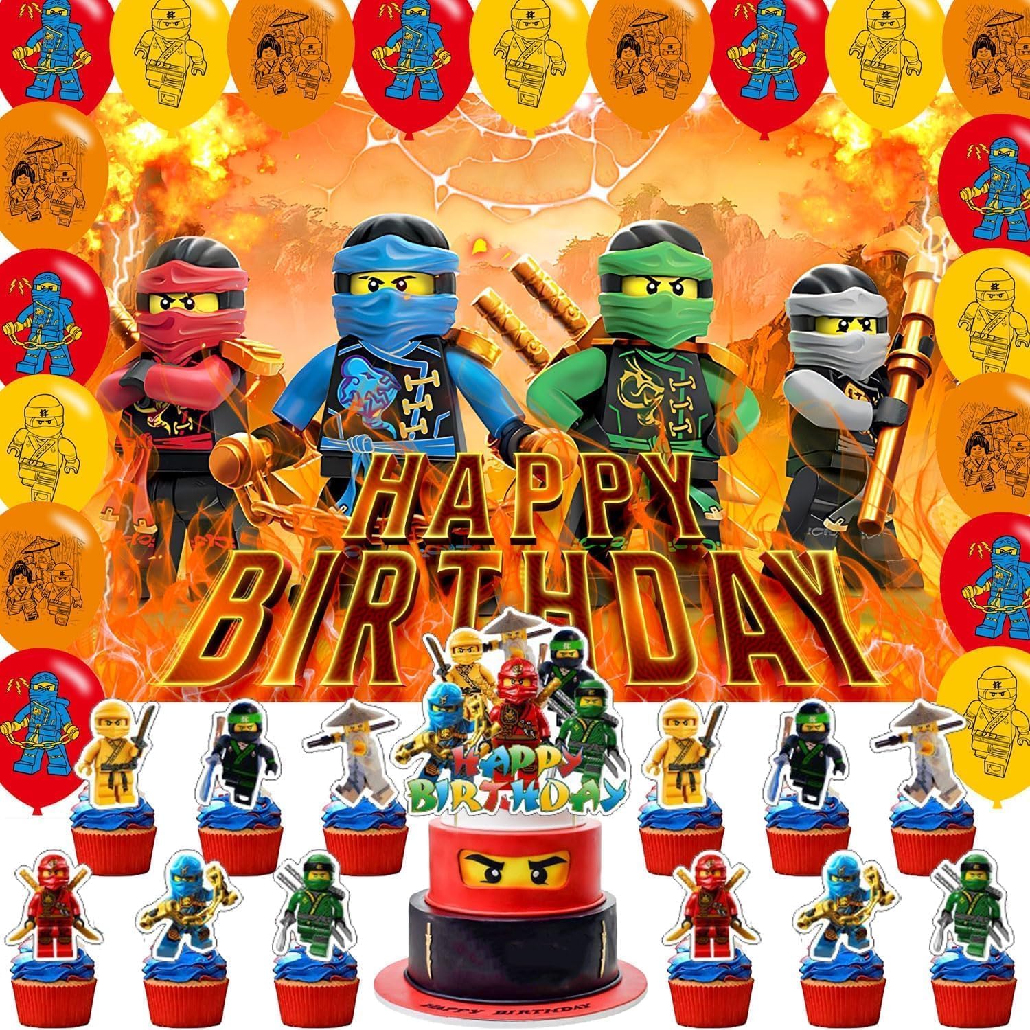 Photo 1 of ????? Birthday Backdrop,Hero Poster for Cartoon Ninja Theme Party Decorations Cartoon Birthday Supplies Background Studio Shoot Photo Props