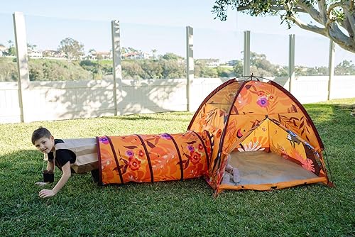 Vista 79 de Pacific Play Tents 20418 Neon Hide-Me Dome - Combo de tienda de campaña y túnel, tienda de campaña de 48 x 48 x 42 pulgadas de alto, túnel de 4 pies