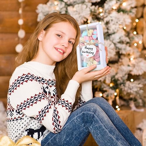 Miniatura 3 de Roowest 50 juegos de cajas de regalo de estraza rectangulares de papel kraft con ventana, caja de jabón casera con etiquetas en blanco y cuerda de