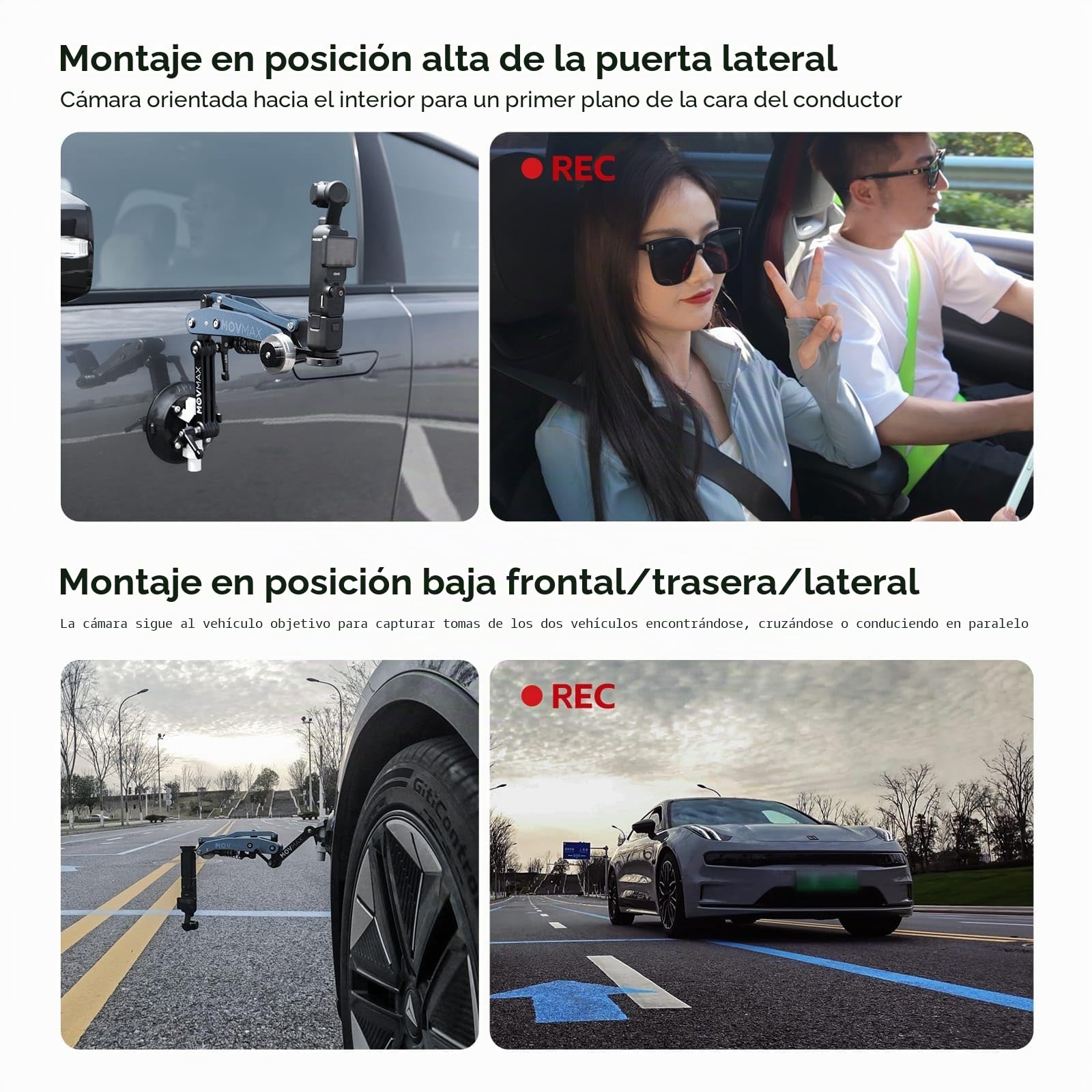 Vaxis Global Movmax - Brazo de Cuchilla para cámaras dji Pocket 3, Insta 360 y GoPro Hero 12 con tecnología de Brazo N2 y Tornillo de Bloqueo Universal
