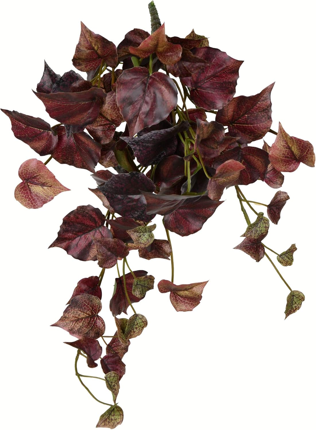 Vickerman Everyday 18" Artificial Burgundy Grape Leaf Hanging Bush 3 Pack - Faux Indoor Hanging Plant Bush - Greenery for Home Or Office Decor - Maintenance Free