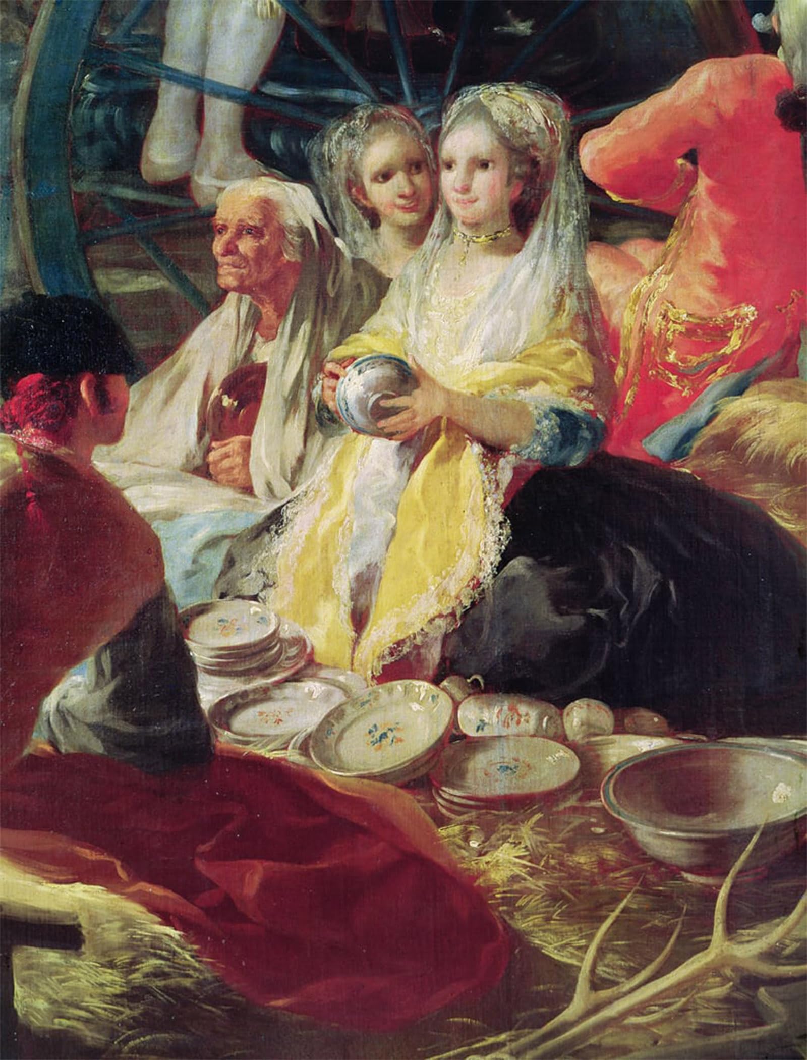 ARTXLXXBN Famous Art Print Poster Vintage Wall Art Ladies Buying Pottery At a Stall in Madrid by Francisco De Goya Canvas Art Poster for Home Decor 60x90cm