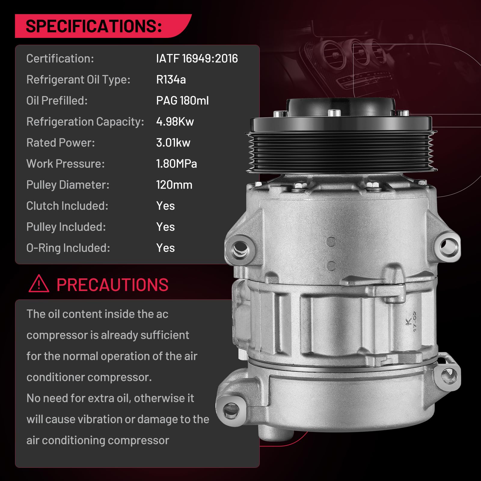 Amazon.com: BDFHYK 158367 Air Conditioning A/C Compressor