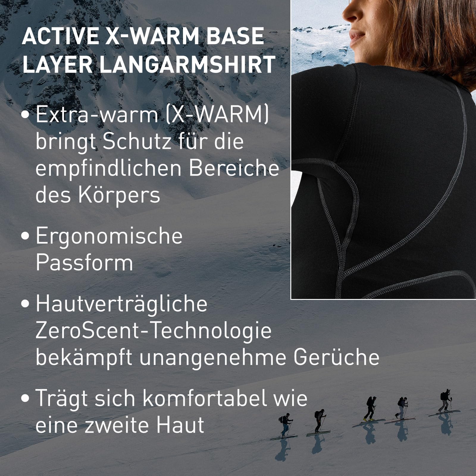 Odlo Damen Funktionsunterwäsche Langarm Shirt Active X-warm Eco Funktionsunterwäsche Langarm Shirt