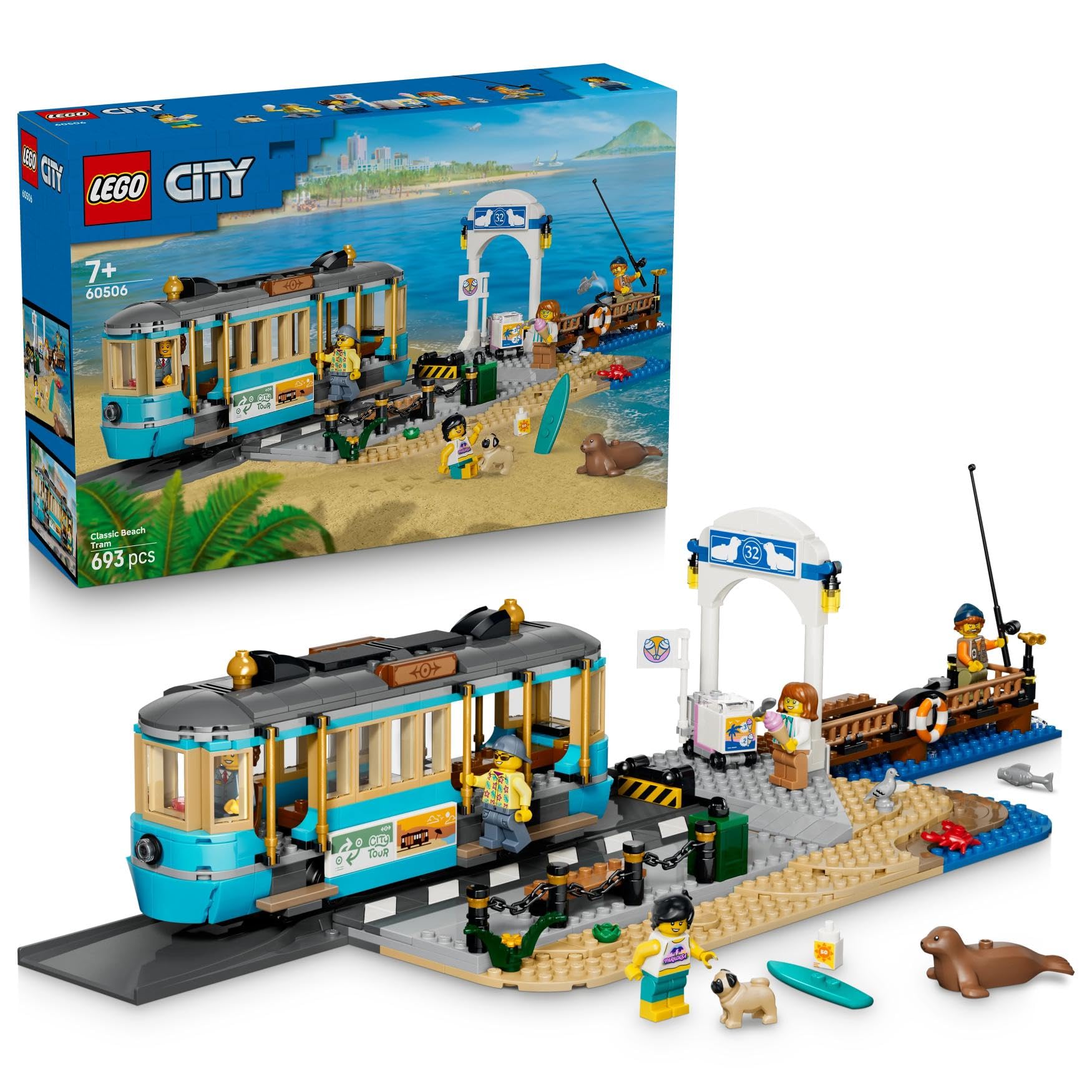 LEGO® City Classic Beach Streetcar - Train Toy Building Sets for Kids Ages 7 and Up - 60506-image-8