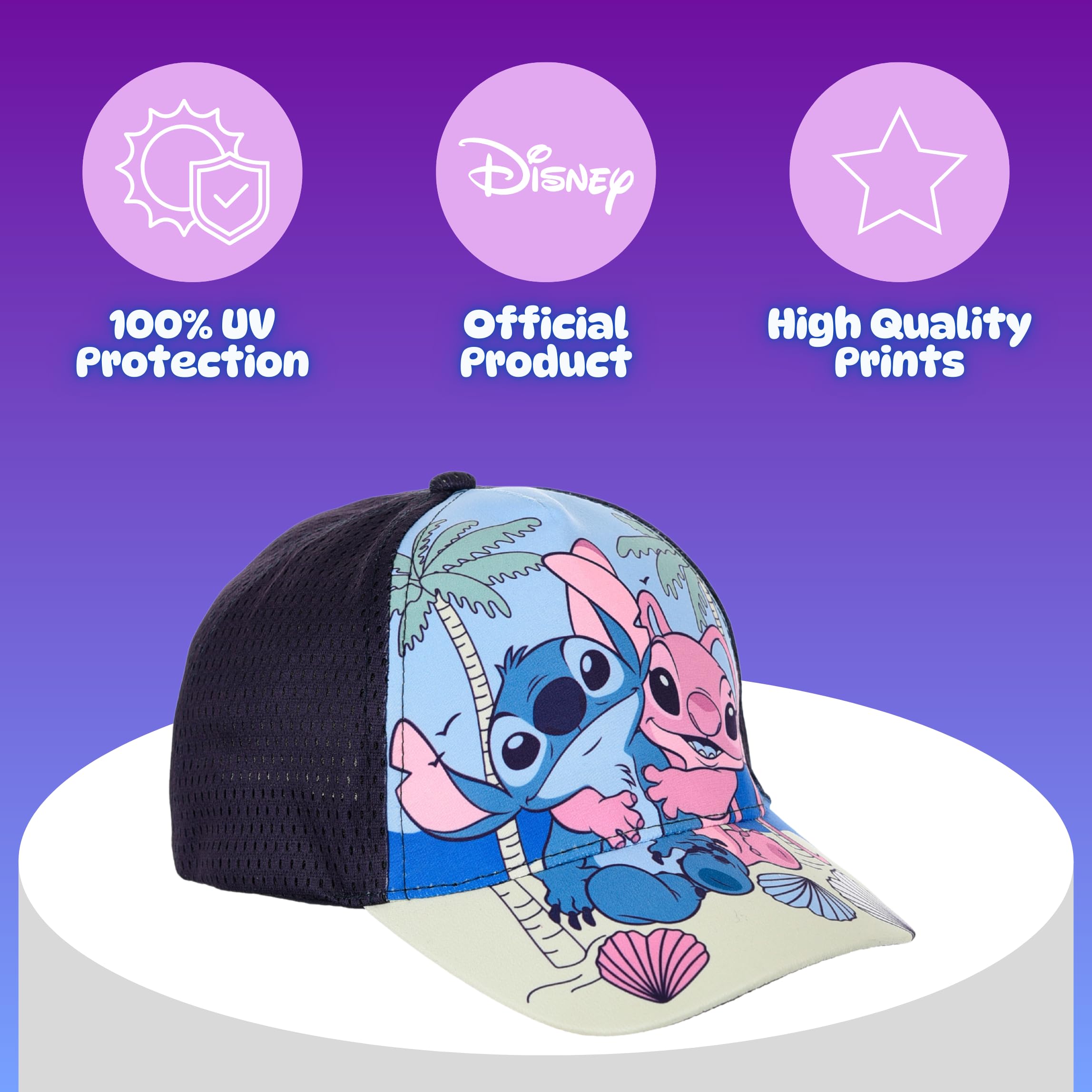 Disney Stitch e Angel Cappello da Baseball Bambina, Berretto Estivo con Design Tropicale, Regalo per Ragazze e Adolescenti