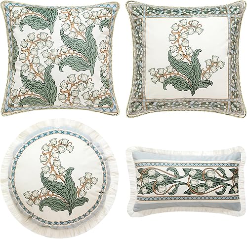 Miniatura 9 de patdrea Fundas de almohada cuadradas decorativas de 18 x 18 pulgadas, fundas de terciopelo suave de granja, funda de almohada floral para sofá,