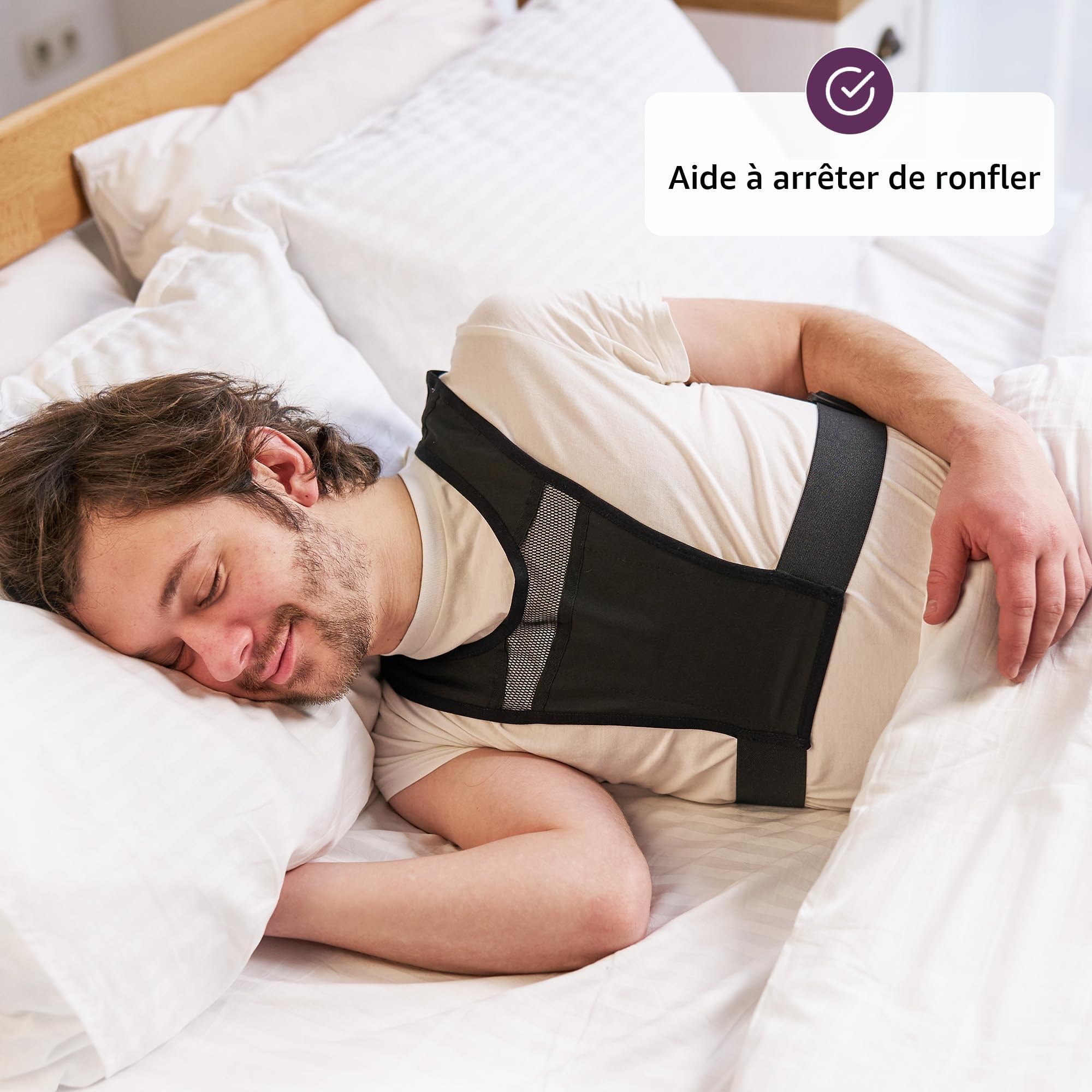 ODOXIA Gilet Anti Ronflement Appareil Anti Ronflement Thérapie Positionnelle Apnée du Sommeil Léger Réglable