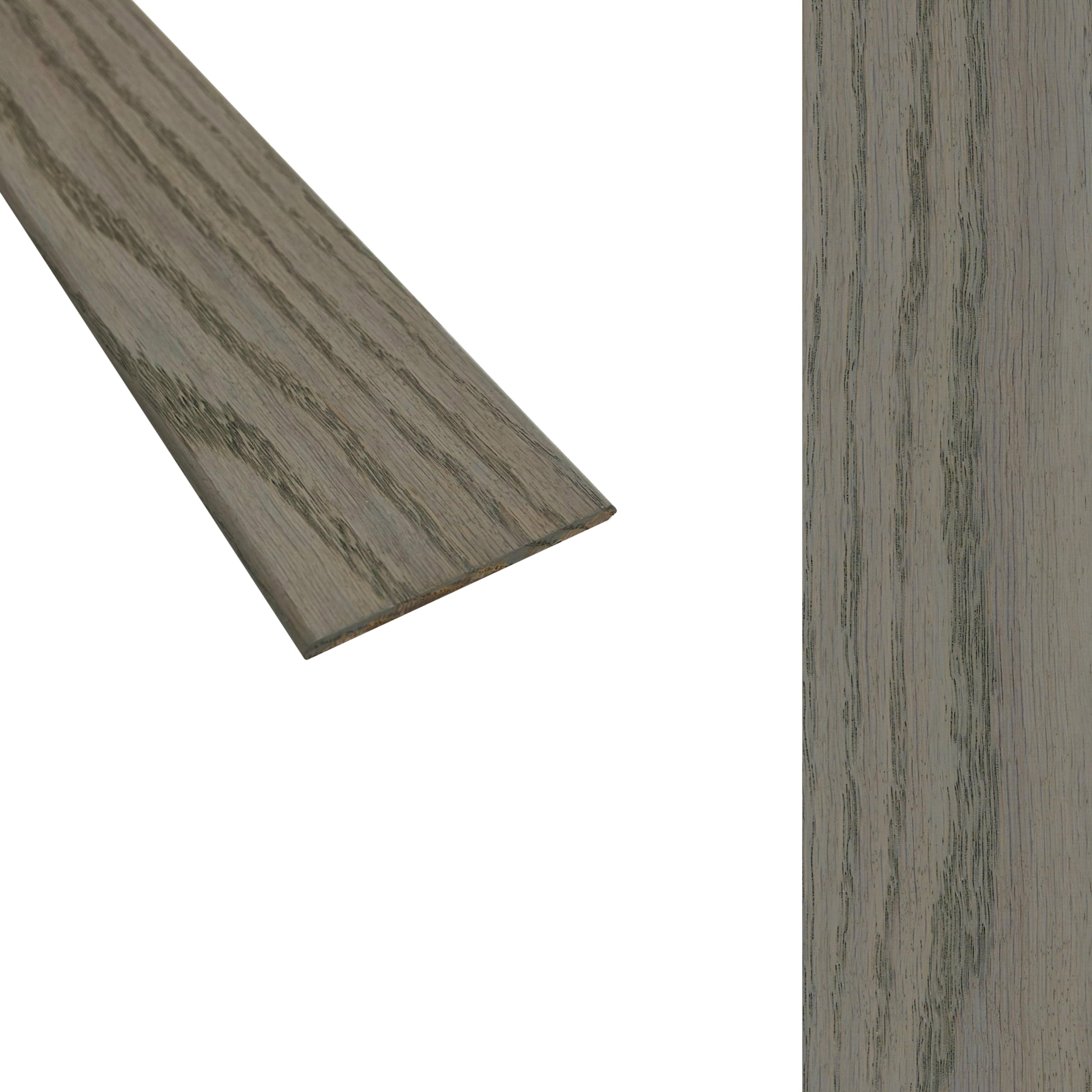 Solid Oak Flat Threshold Transition Door Bar 70mm Wide x 6mm Thick - For Solid, Engineered & Laminate Flooring. 0.9m, 1.1.0m, 1.8m or 2.7m Lengths. (Medium Grey Oak, 0.9m)