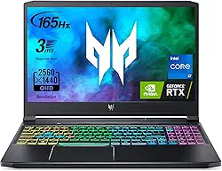 Acer Notebook para jogos Predator Triton 300 PT315-53-70RT | Intel i7-11800H | GPU para laptop NVIDIA GeForce RTX 3060 | Tela IPS de 39.6 cm QHD 165Hz 3ms | DDR4 de 16 GB | SSD de 1 TB | Killer WiFi 6