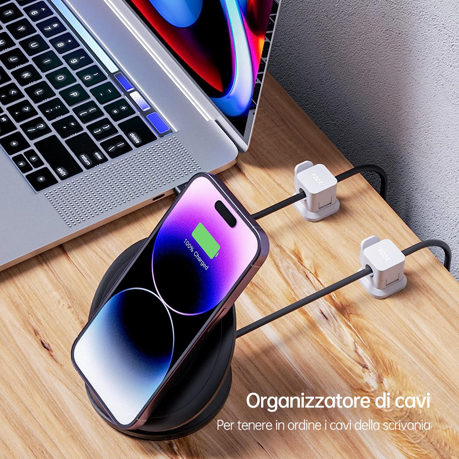 6 Clip Organizzatrici Cavi - Adesivo No-Residue Per Scrivania, PC E Ufficio - Foto 7