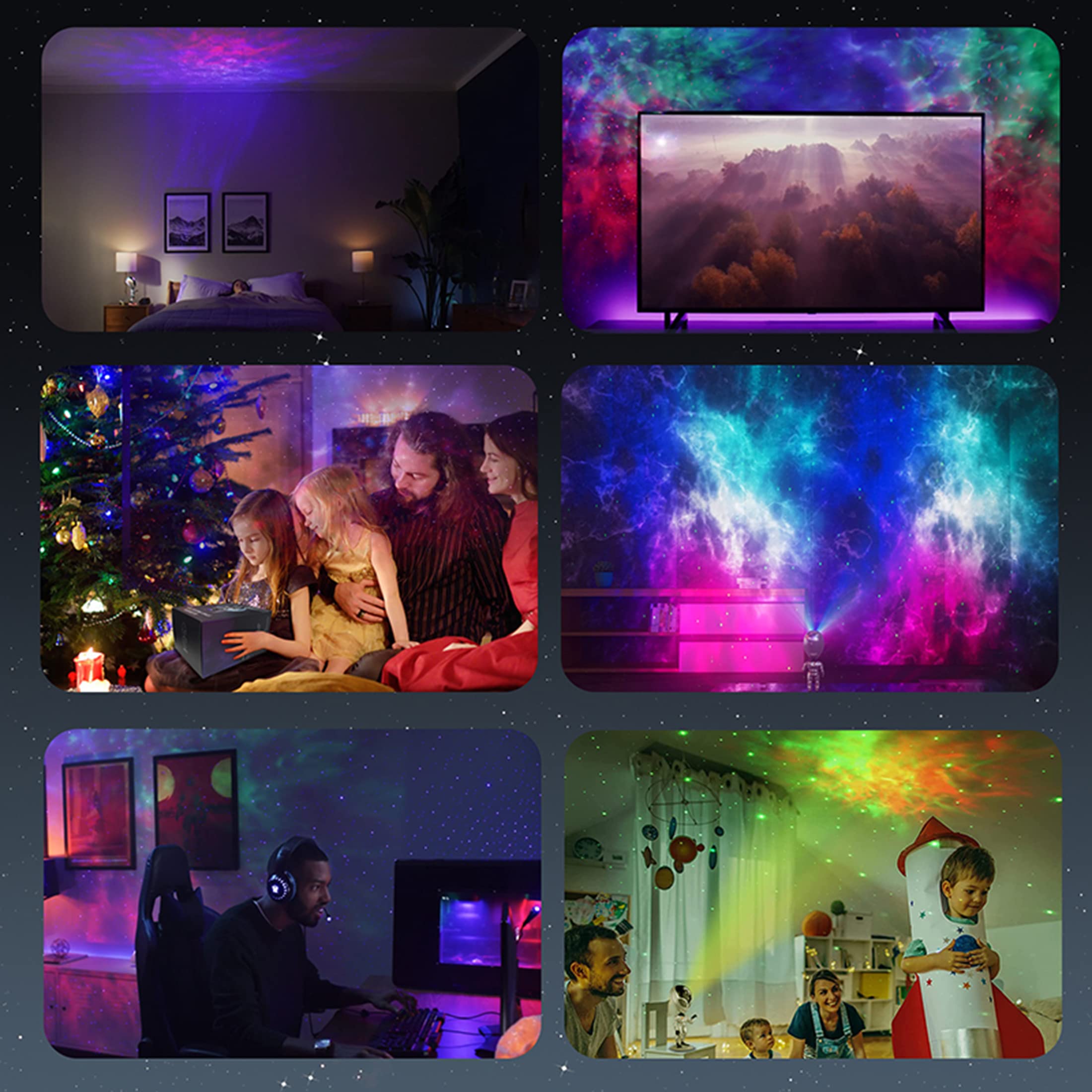 Sternenhimmel Projektor, Spaceman Sternenhimmel LED Lichter, Starry Projektor Nachtlicht, Romantische Atmosphäre Lampe 180°Drehen Perfekt für Party, Familientreffen