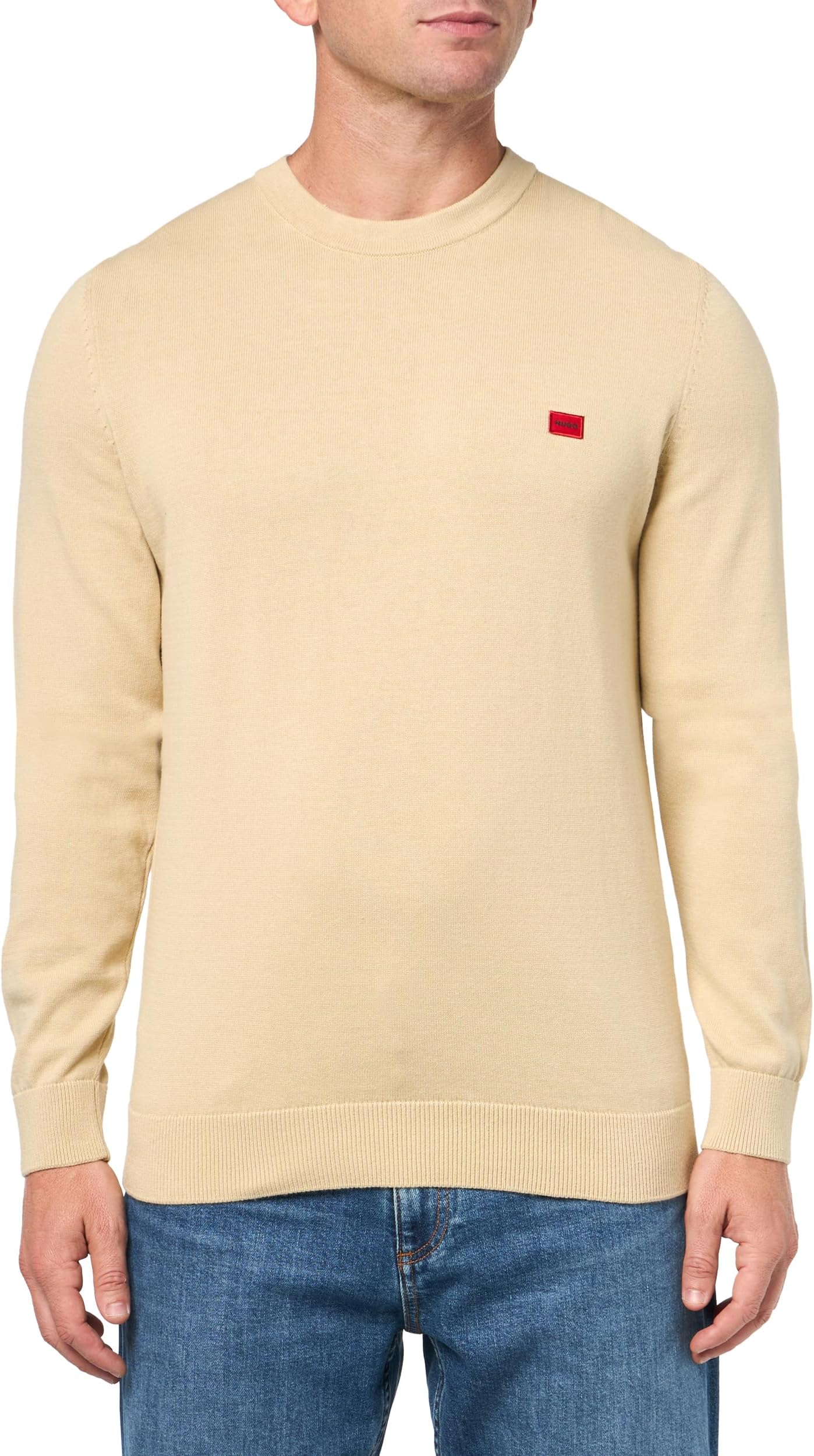 Men's Small Woven Label Cotton Sweater
