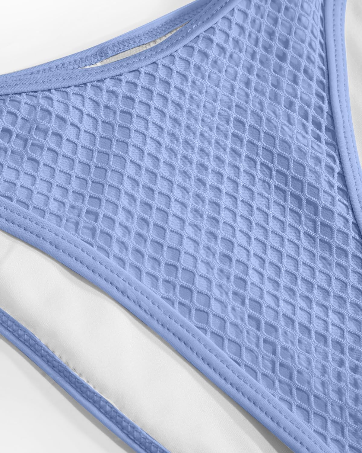 VOLAFA Women's Triangle Bikini Set Multiway Fishnet Tie Side Halter String Solid Cheeky Two Piece Swimsuit Bathing Suit - Image 7