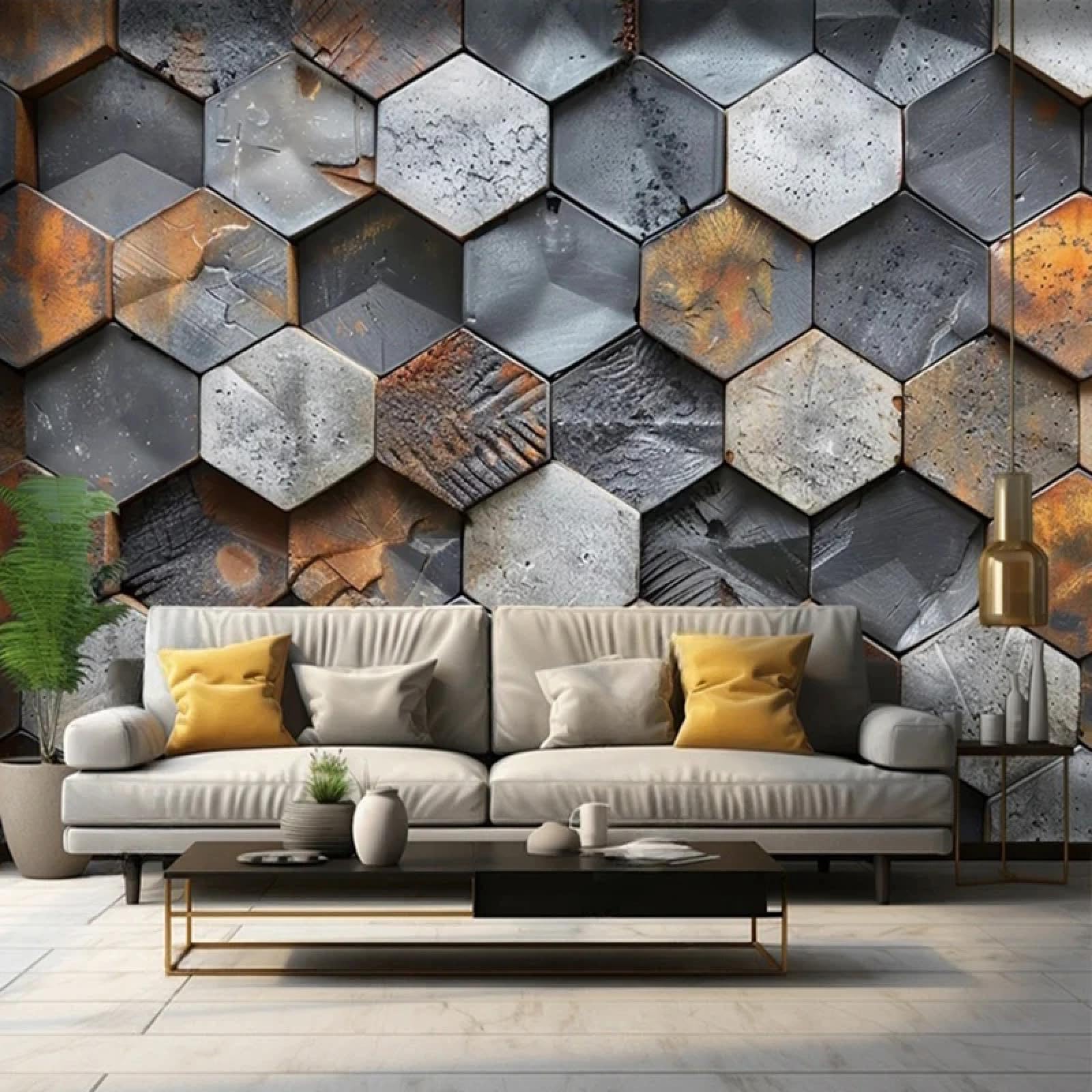 HAN MAN XIU Self-Adhesive 3D Wallpaper, Creative Geometric Abstract Mural, Living Room Sofa Background, Home Decoration Art.