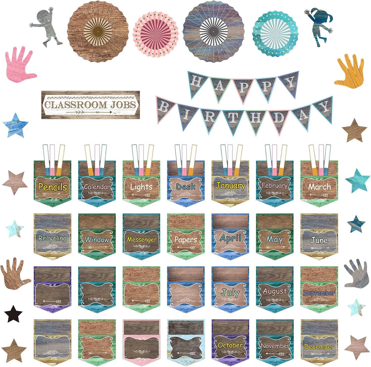 Pasimy 145 piezas de tablón de anuncios de feliz cumpleaños