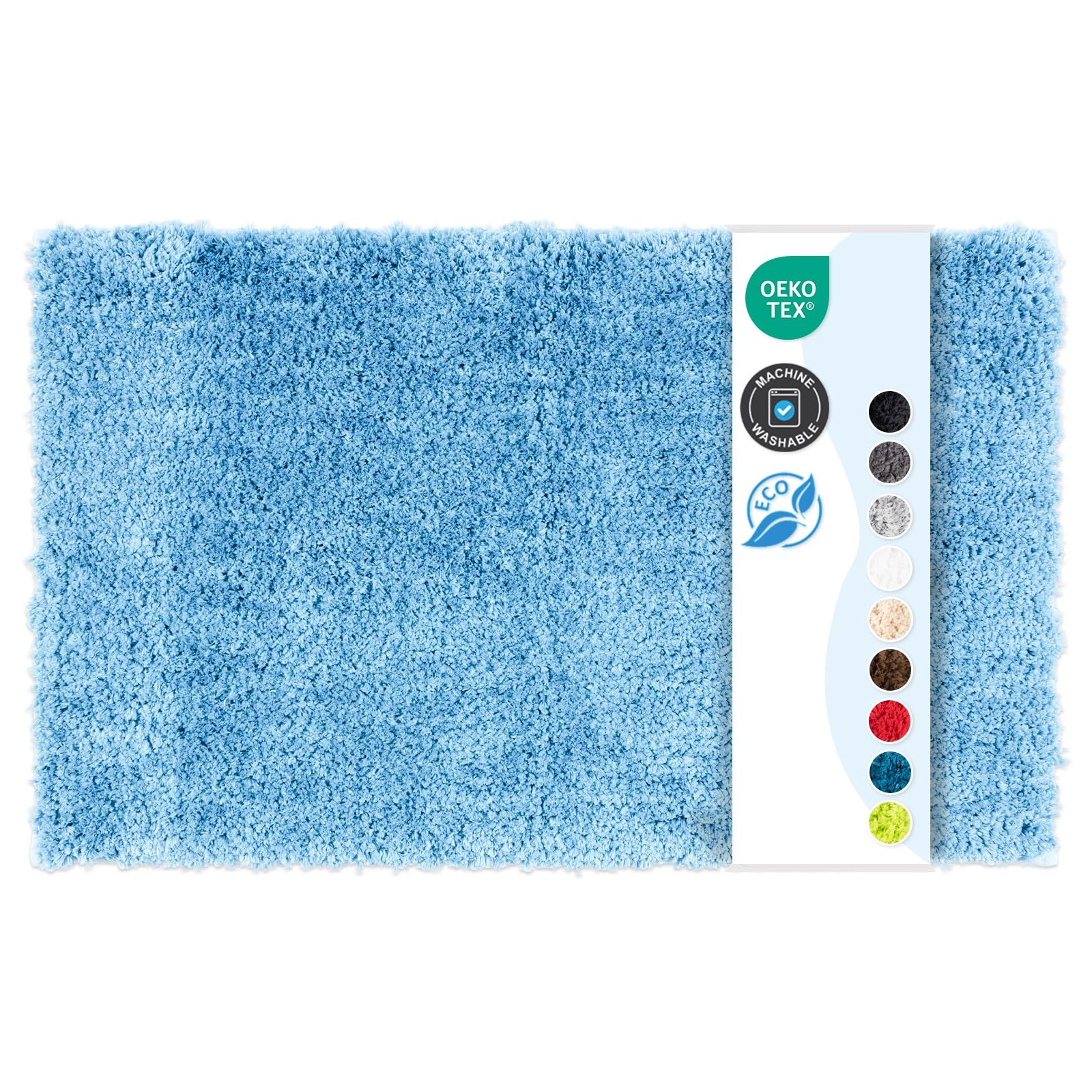 Badmat Sky Soft, vierkant en rond, badkamertapijt, extra pluizig, antislip en sneldrogend, vele kleuren en maten (80 x 150 cm, crème