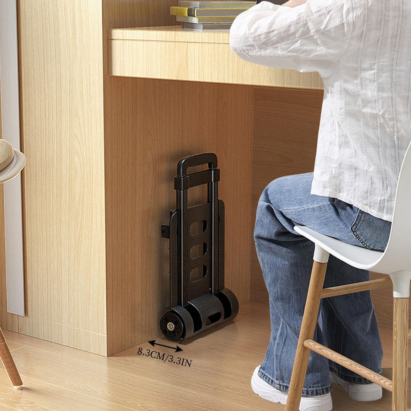 Carretilla de aluminio – Carretilla de mano de aluminio para exteriores | Carretilla de mano plegable con ruedas para mudanza de equipaje, viajes de negocios y compras, accesorios de mudanza de
