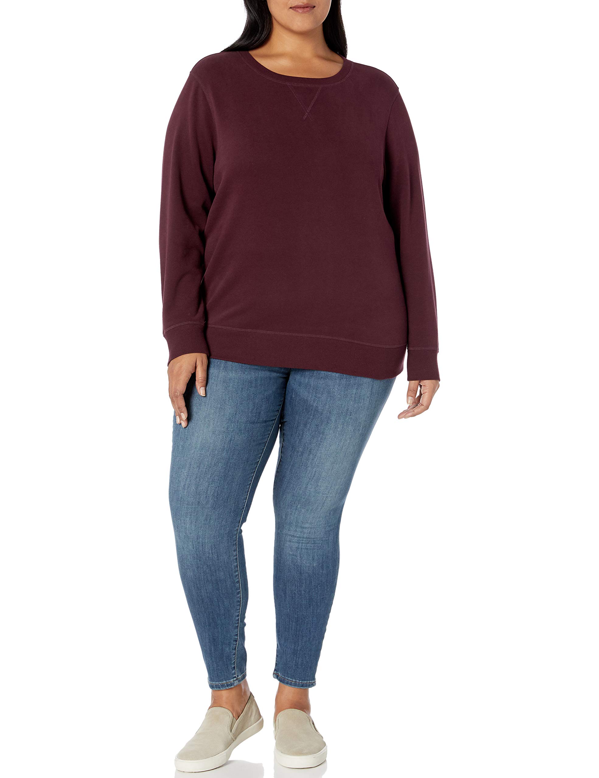 Amazon Essentials Felpa Girocollo in Pile di French Terry (Taglie Forti Disponibili) Donna