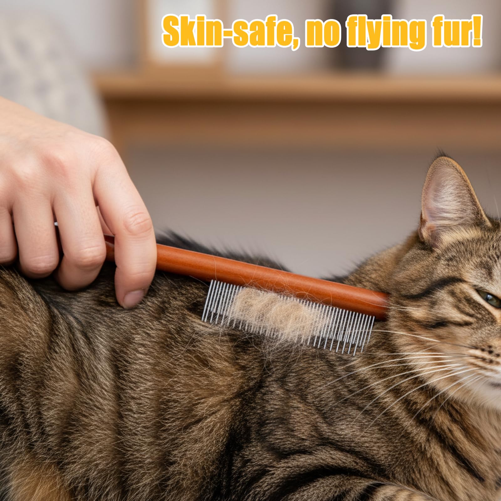 Peigne pour chat et chien, 3 pièces, peigne en bois pour démêler les poils longs et courts, peigne anti-nœuds en métal, idéal pour le toilettage des animaux
